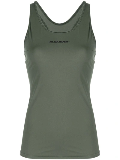 Jil Sander Logo-print Tank Top In Green