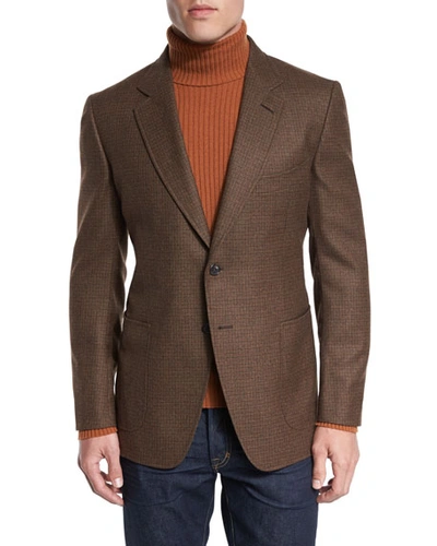 Tom Ford O'connor Base Box-check Sport Jacket, Rust