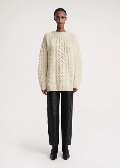 Totême Chunky Cable Knit Cream