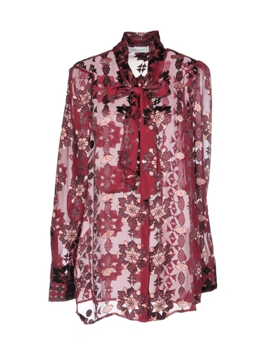 Pierre Balmain Floral Shirts & Blouses In Maroon
