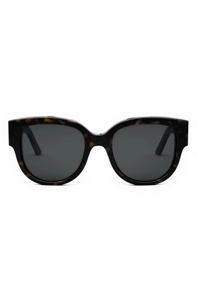Dior Women's Wil Bu 54mm Cat-eye Sunglasses In Dark Havana/gray Solid