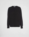 Prada Wool And Cashmere Crew-neck Sweater In Black