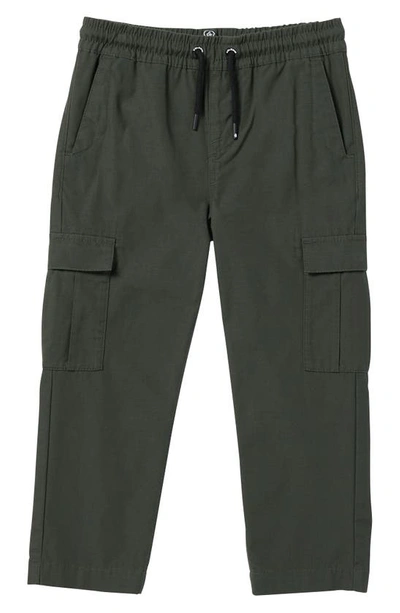 Volcom Kids' March Cotton Cargo Pants In Stealth