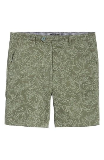 Ted Baker Leaf Print Shorts In Green