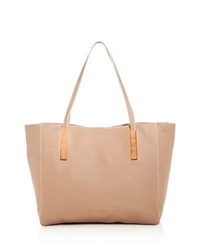 Ted Baker Piolina Soft Leather Tote In Mink/rose Gold