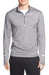 Nike 'element' Dri-fit Quarter Zip Running Top In Dark Grey/ Silver