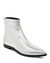 Sigerson Morrison Women's Eranthe Leather Pointed Toe Booties In Silver