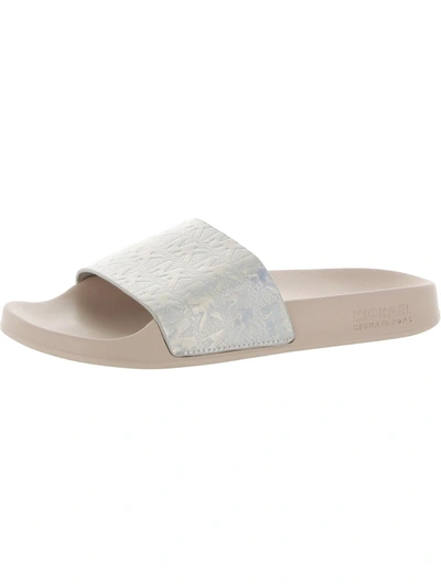 Michael Michael Kors Womens Iridescent Slip On Slide Sandals In Multi