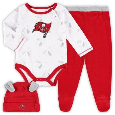 Outerstuff Babies' Newborn & Infant White/red Tampa Bay Buccaneers Dream Team Bodysuit Pants & Hat Set