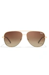 Quay High Key 55mm Aviator Sunglasses In Gold/ Chocolate Paprika