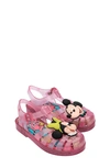 Melissa Kids'  X Disney® Mickey & Minnie Possession Fisherman Sandals In Pink Glitter