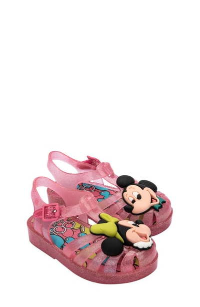 Melissa Kids' X Disney® Mickey & Minnie Possession Fisherman Sandals In Pink Glitt