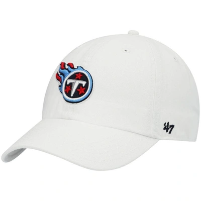 47 ' White Tennessee Titans Clean Up Adjustable Hat