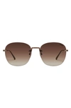 Quay Jezabell 53mm Rimless Aviator Sunglasses In Chocolate,brown