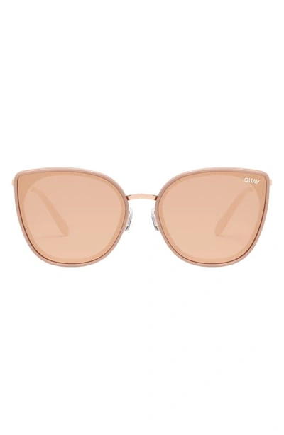 Quay Flat Out 60mm Cat Eye Sunglasses In Fawn/ Fawn