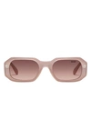 Quay Hyped Up 38mm Gradient Square Sunglasses In Oat,brown