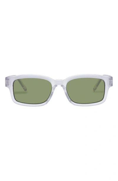 Le Specs Recarmito Rectangular Sunglasses In Crystal Clear