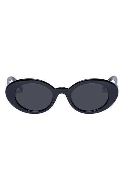 Le Specs Nouveau Trash Round Sunglasses In Black