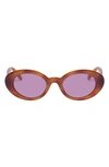 Le Specs Nouveau Trash Round Sunglasses In Vintage Tort