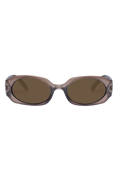 Le Specs Shebang Rectangular Sunglasses In Champagne Shimmer