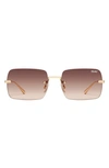 Quay Ttyl 53mm Gradient Rimless Sunglasses In Gold/ Brown Fawn