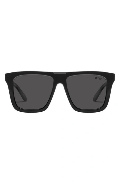 Quay Name Drop 48mm Polarized Square Sunglasses In Black,black Polarized