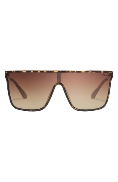 Quay Nightfall Remixed Polarized Shield Sunglasses In Tortoise Chocolate Paprika