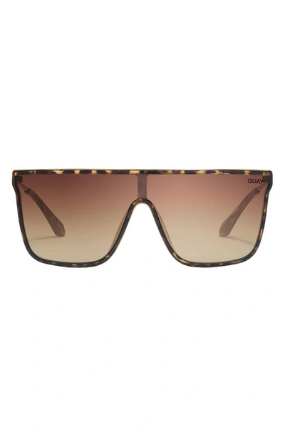 Quay Nightfall Remixed Polarized Shield Sunglasses In Black,grey Light Turquoise