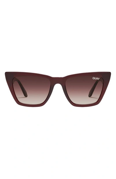 Quay Call The Shots 54mm Gradient Cat Eye Sunglasses In Chocolate Gradient