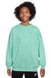Nike Kids' Sportswear Club Fleece Oversize Sweatshirt In Emerald Rise/ Clear Jade