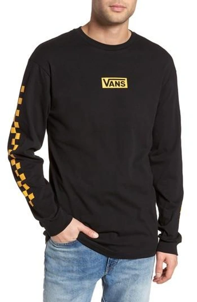 Vans Classic Checkmate Long Sleeve T-shirt In Black/ Yellow | ModeSens
