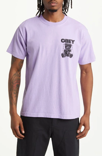 Obey Love Hurts Graphic T-shirt In Digital Lavender