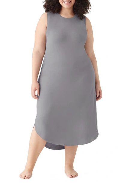 True & Co. Any Wear Sleeveless T-shirt Dress In Silver Mist