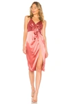 Jill Jill Stuart Satin Twist-front Dress In Rose
