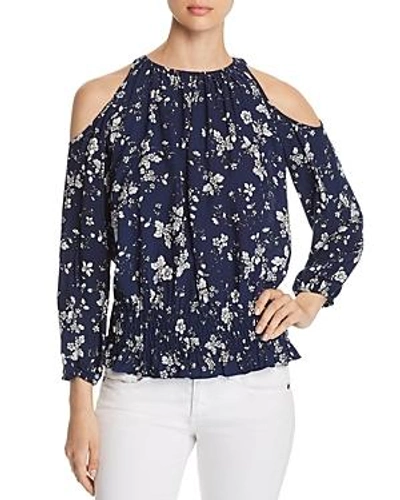 Cupio Smocked Floral Cold-shoulder Blouse In Floral Print