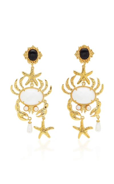 Christie Nicolaides Majolica Agate Earrings In White