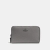 Coach Mittelgrobes Portemonnaie Mit Rundum-reibverschluss In Heather Grey/dark Gunmetal