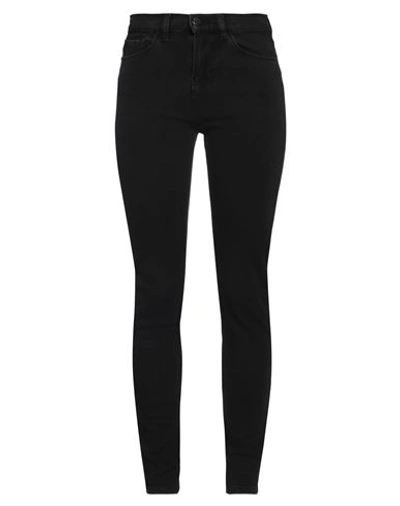 Emporio Armani Woman Jeans Black Size 24 Cotton, Polyester, Elastane