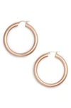 Argento Vivo Medium Hollow Hoop Earrings In Rose Gold