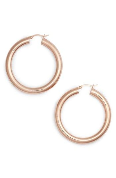 Argento Vivo Medium Hollow Hoop Earrings In Rose Gold