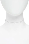 Argento Vivo Pave Star Station Choker Necklace, 14 In Silver