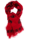 Alexander Mcqueen Skull Print Scarf In Red