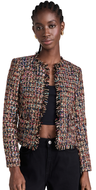 L Agence Angelina Tweed Blazer In Multicolor Tweed