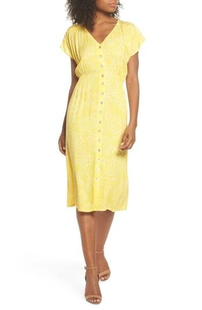 Knot Sisters Lido Front Button Sheath Dress In Sunshine