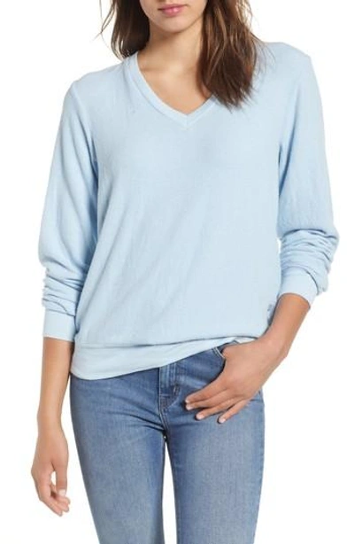 Wildfox V-neck Pullover In Blue Skies