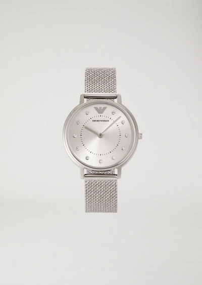 Emporio Armani Official Store Women's Two-hand Stainless Steel Watch In Silver