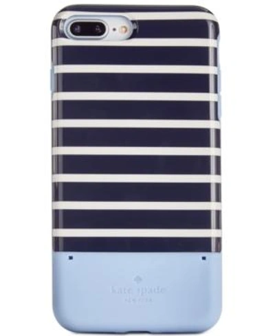 Kate Spade New York Striped Credit Card Iphone 8 Plus Case In Blue Multi