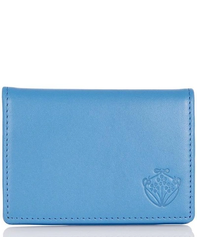 Liberty London Leather Flip Card Holder In Blue