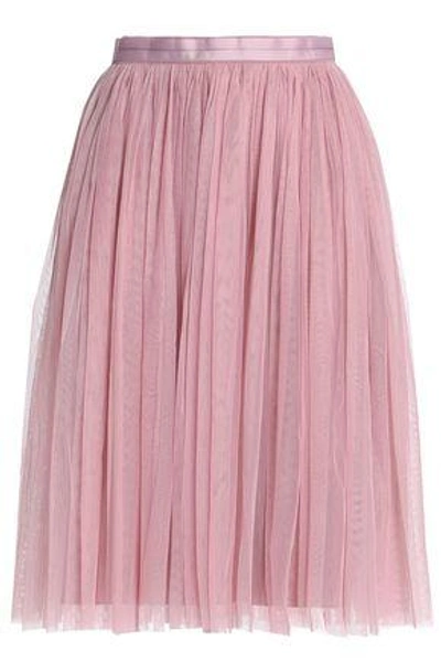 Needle & Thread Woman Satin-trimmed Pleated Tulle Skirt Antique Rose