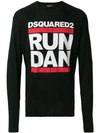 Dsquared2 Men's Run Dan Logo Graphic Long-sleeve T-shirt In Black